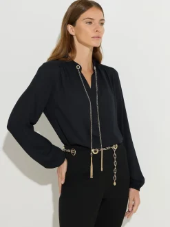 Star by Julien MacDonald Black Chain Detail Blouse