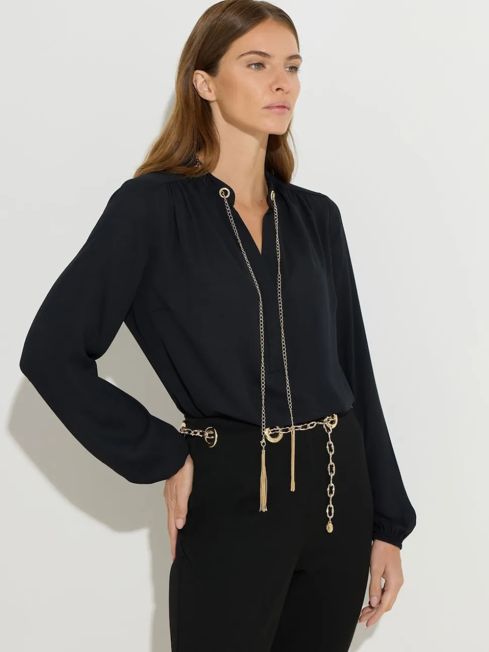 Star by Julien MacDonald Black Chain Detail Blouse
