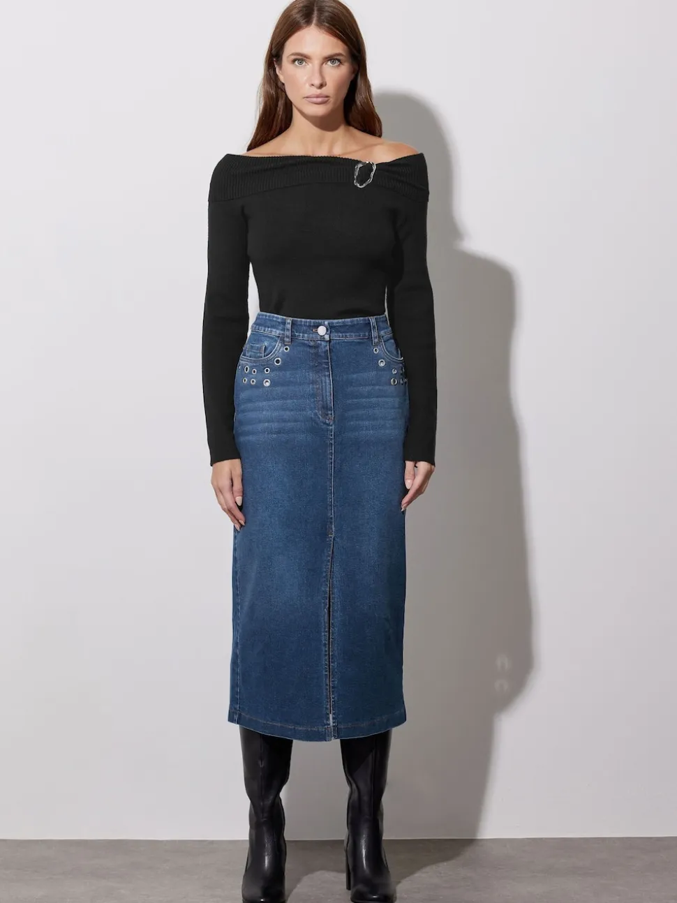 Star by Julien MacDonald Blue Eyelet Skirt