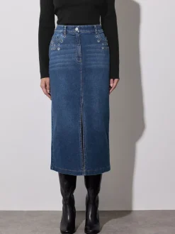 Star by Julien MacDonald Blue Eyelet Skirt