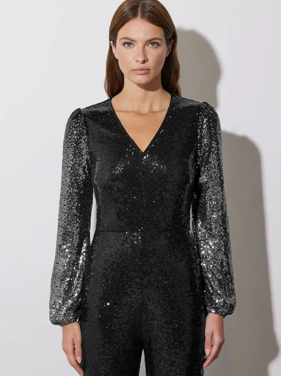 Star by Julien MacDonald Black Sequin Ombre Jumpsuit