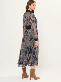 Star by Julien MacDonald Black Paisley Print Shirt Dress
