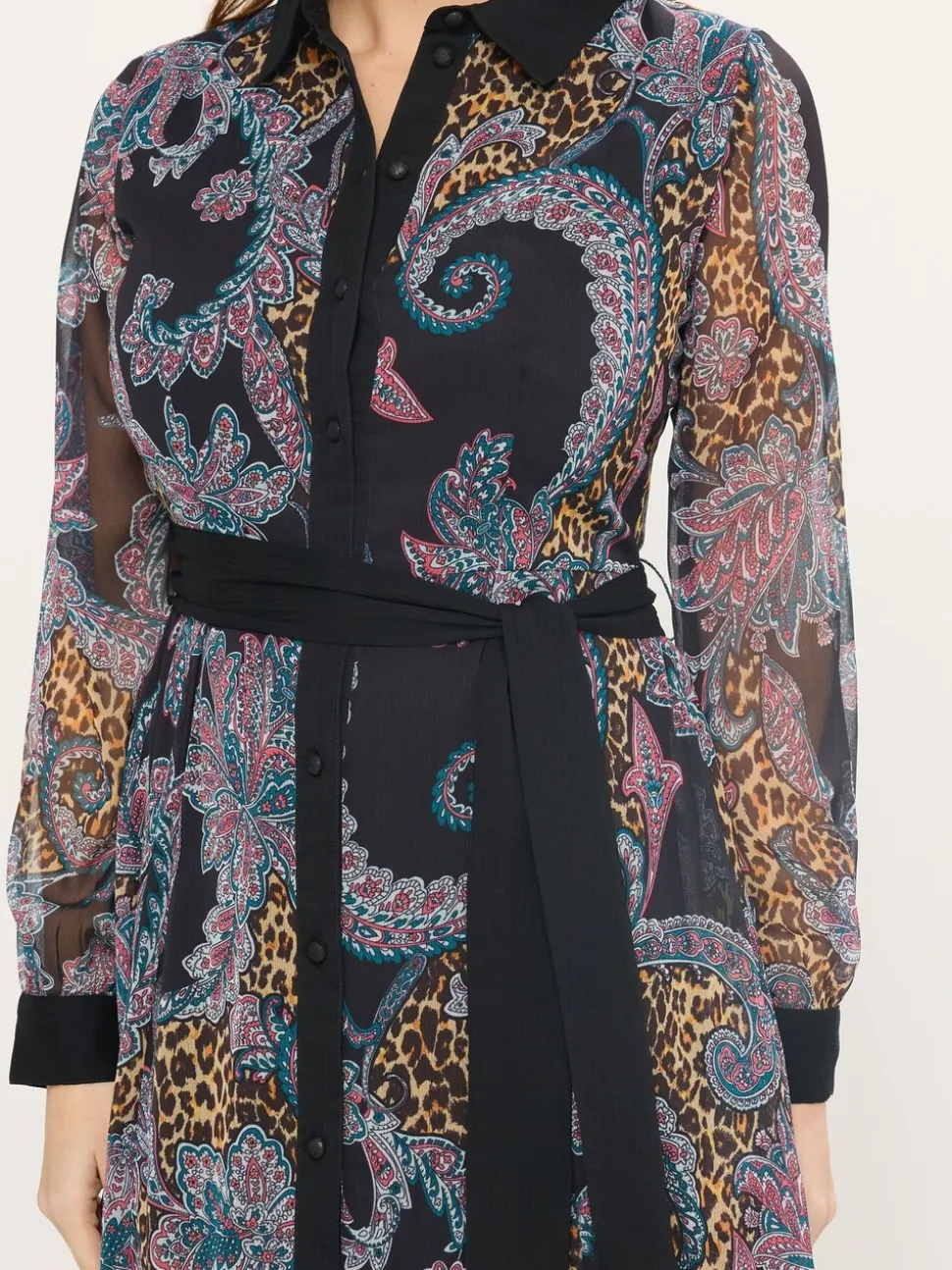 Star by Julien MacDonald Black Paisley Print Shirt Dress