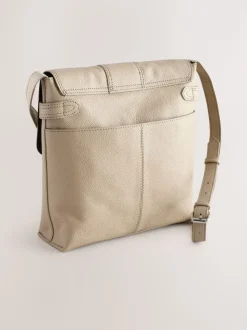 Stone Leather Pocket Messenger Bag