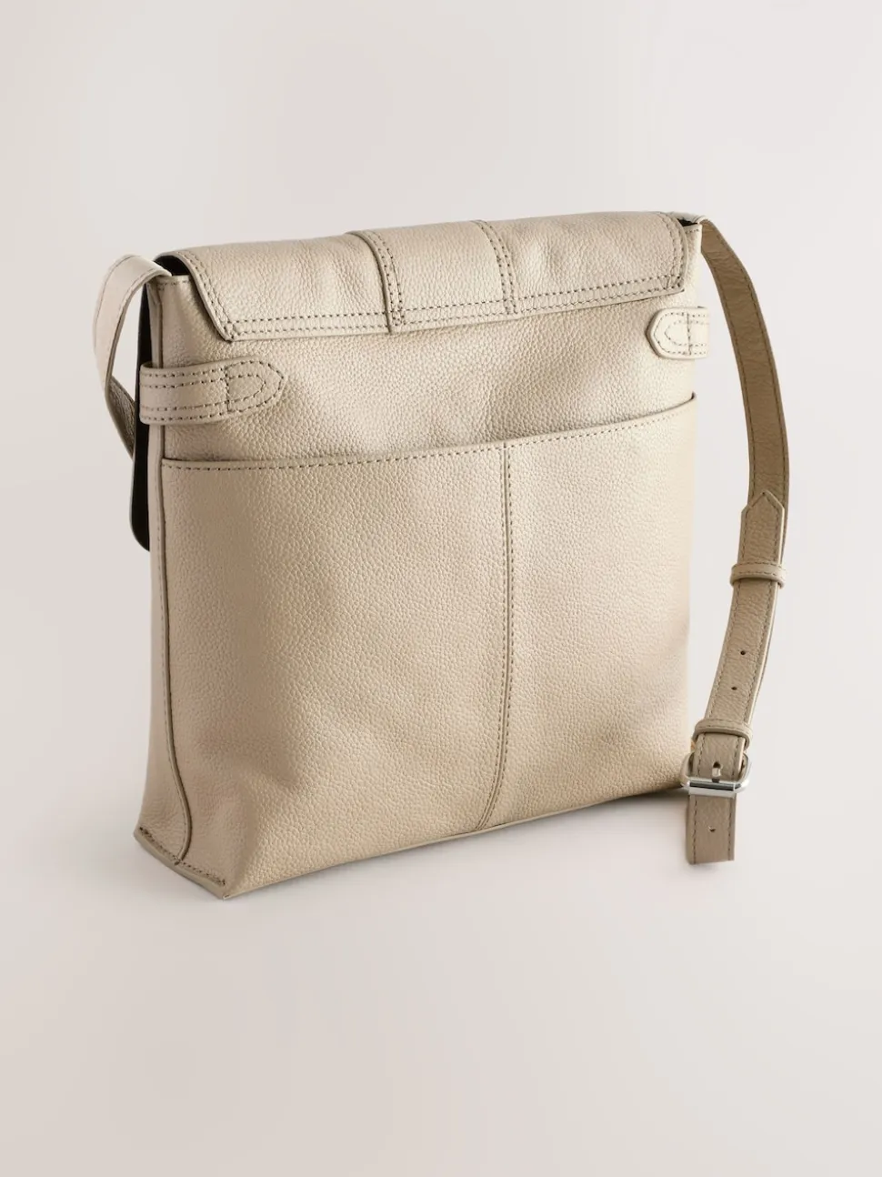 Stone Leather Pocket Messenger Bag