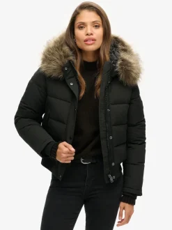 Superdry Black Everest Hooded Bomber Jacket