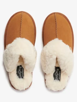 Superdry Brown Faux Suede Mule Slippers