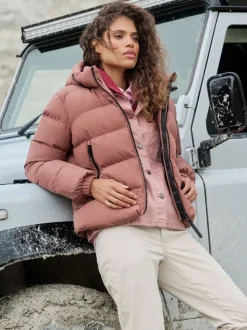 Superdry Brown Hooded Sports Puffer Jacket