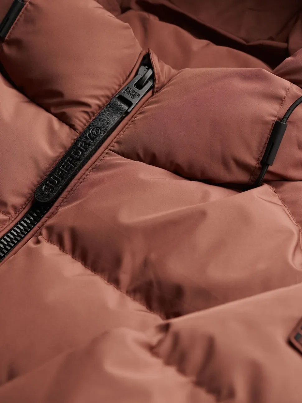 Superdry Brown Hooded Sports Puffer Jacket