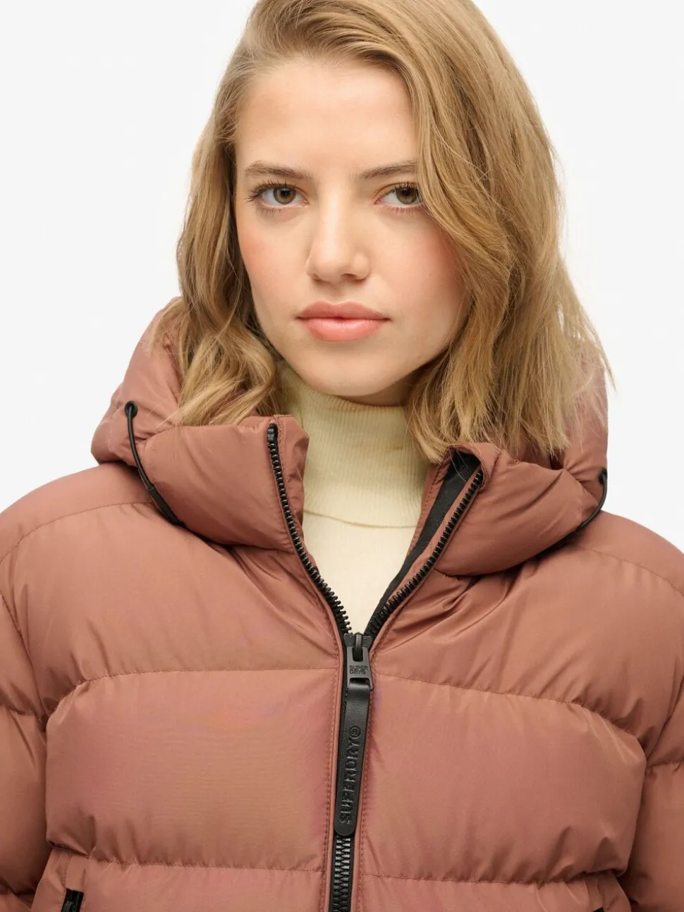 Superdry Brown Hooded Sports Puffer Jacket