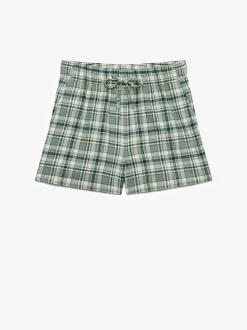 Superdry Green Check Cotton Elastic Shorts