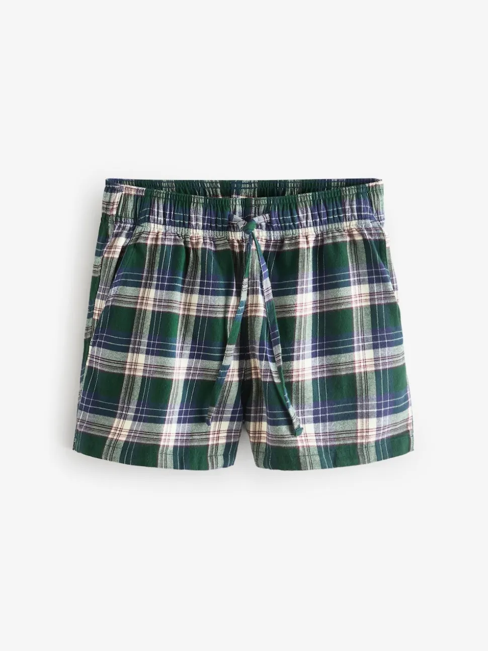 Superdry Green Mix Check Cotton Elastic Shorts