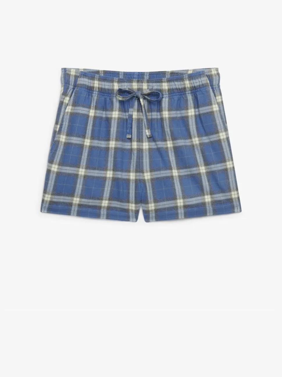 Superdry Navy Green Check Cotton Elastic Shorts