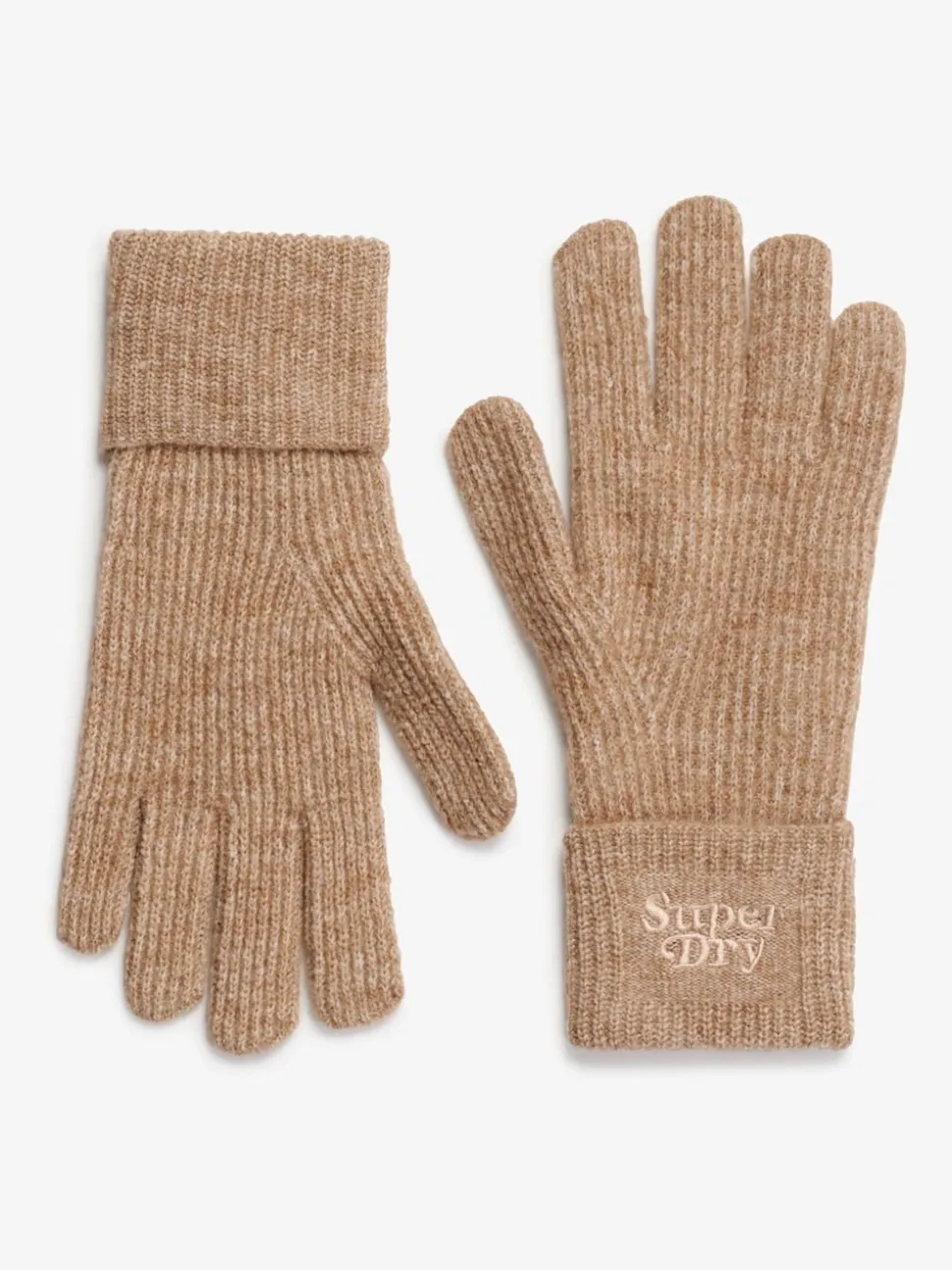 Superdry Toasted Coconut Brown Soft Rib Knit Gloves