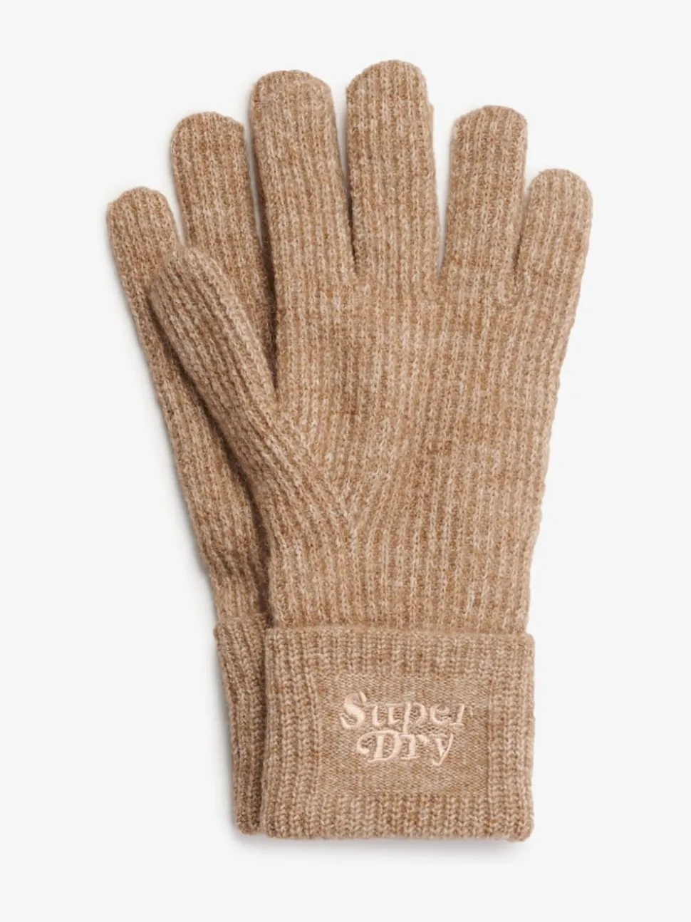 Superdry Toasted Coconut Brown Soft Rib Knit Gloves