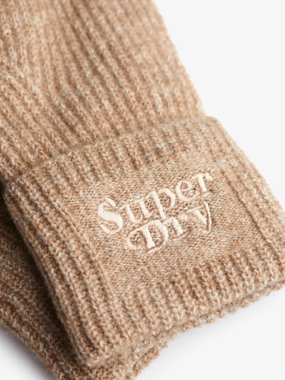 Superdry Toasted Coconut Brown Soft Rib Knit Gloves