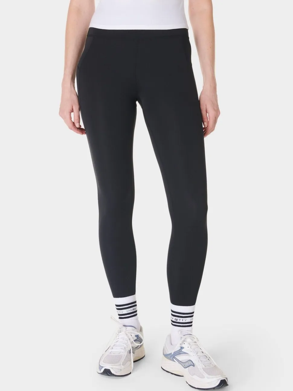 Sweaty Betty Black Full Length All Day 7/8 Embossed Leggings