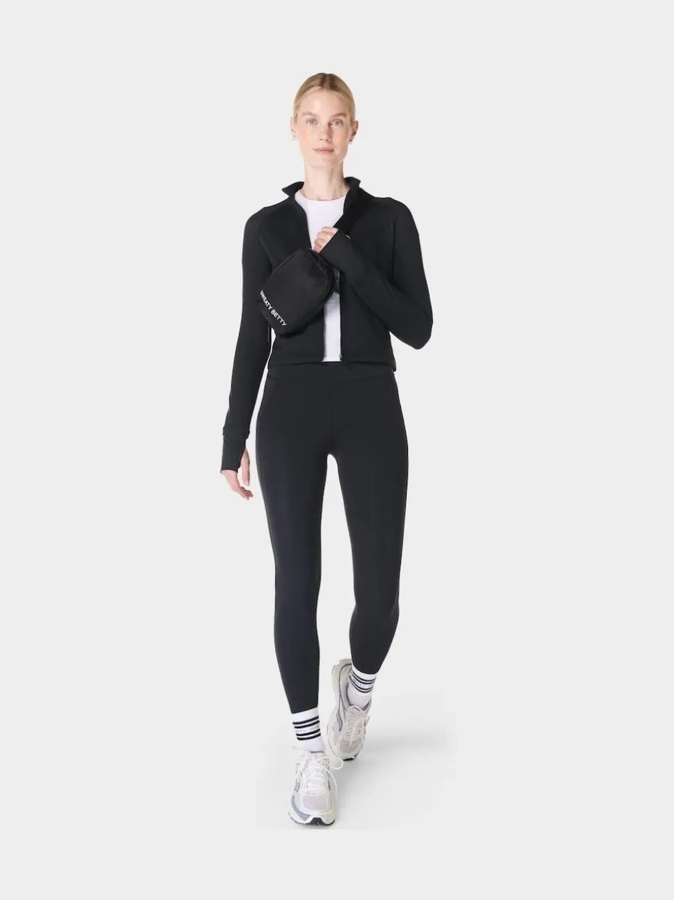 Sweaty Betty Black Full Length All Day 7/8 Embossed Leggings