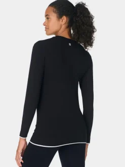 Sweaty Betty Black Modal Crew Neck Base Layer Top