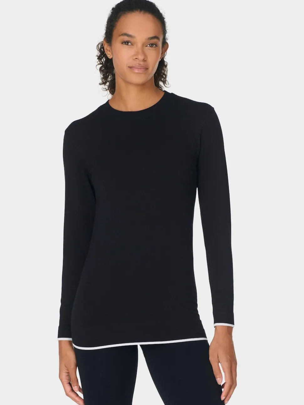 Sweaty Betty Black Modal Crew Neck Base Layer Top