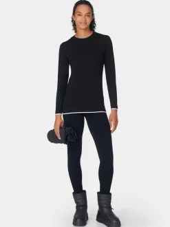 Sweaty Betty Black Modal Crew Neck Base Layer Top