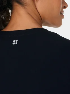 Sweaty Betty Black Modal Crew Neck Base Layer Top