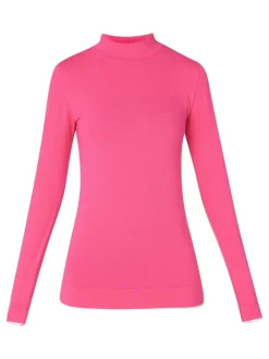 Sweaty Betty Pink Modal High Neck Base Layer Top