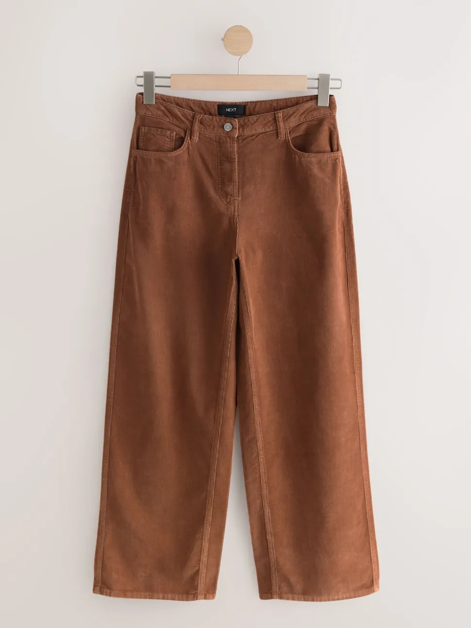Tan Brown Cord Wide Leg Trousers