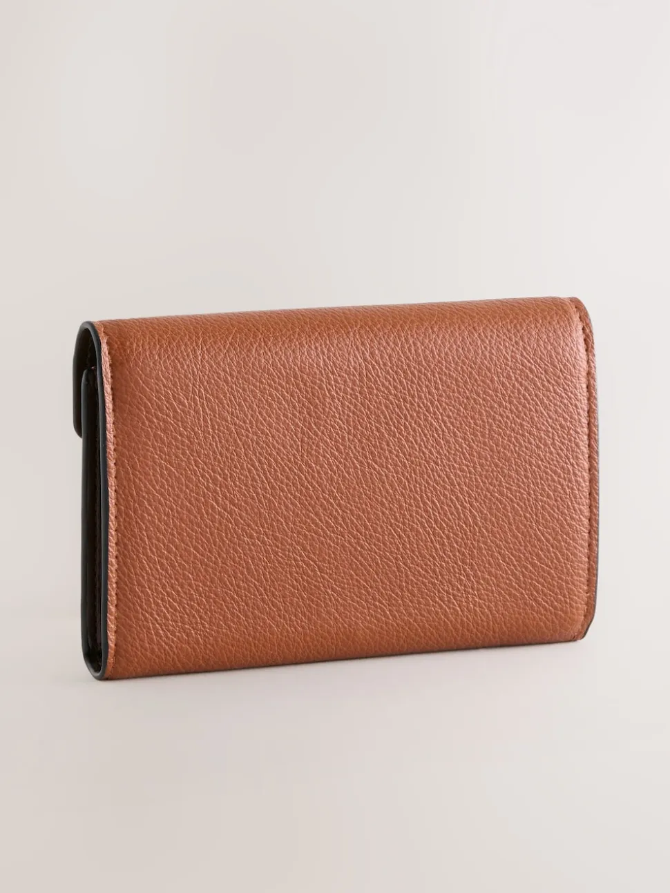 Tan Brown Envelope Lock Purse