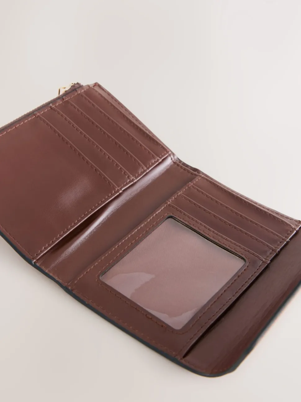 Tan Brown Envelope Lock Purse