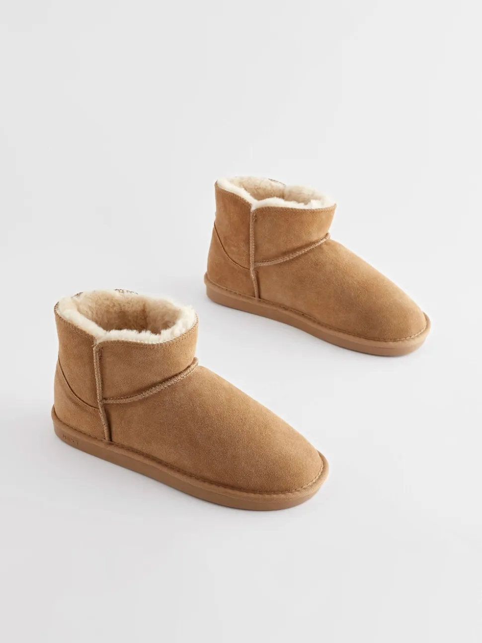 Tan Brown Faux Fur Lined Suede Slipper Boots