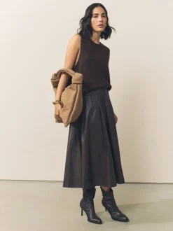 Tan Brown Faux Suede Weave Shoulder Bag