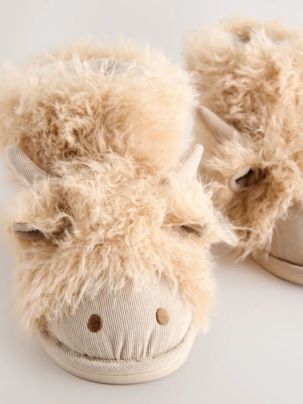 Tan Brown Hamish Cow Faux Fur Boot Slippers