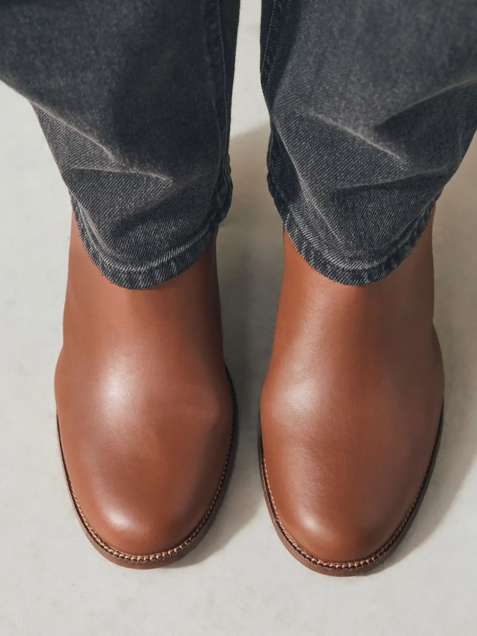 Tan Brown Leather Forever Comfort® Hardware Trim Ankle Boots