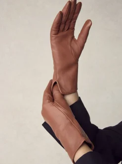 Tan Brown Leather Gloves