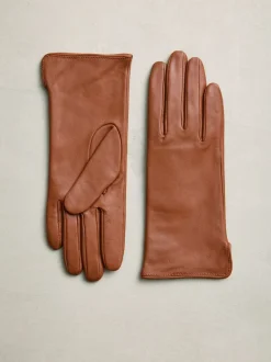 Tan Brown Leather Gloves