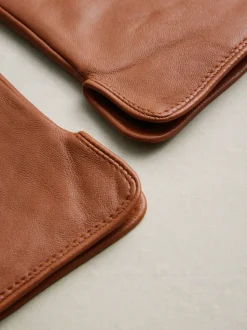 Tan Brown Leather Gloves