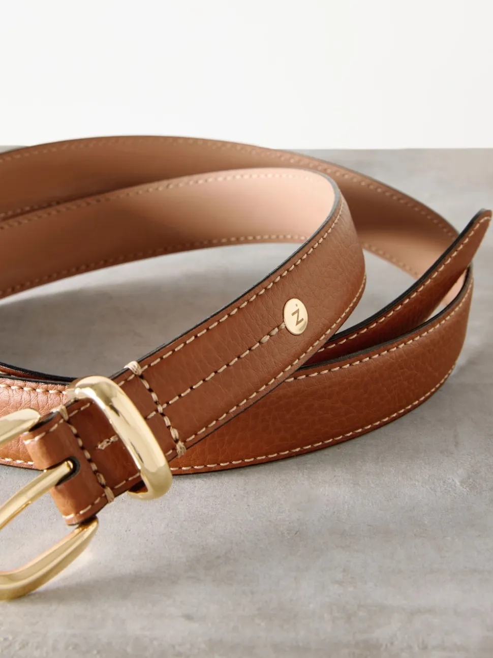 Tan Brown N. Premium Made In Italy Mid Width Belt