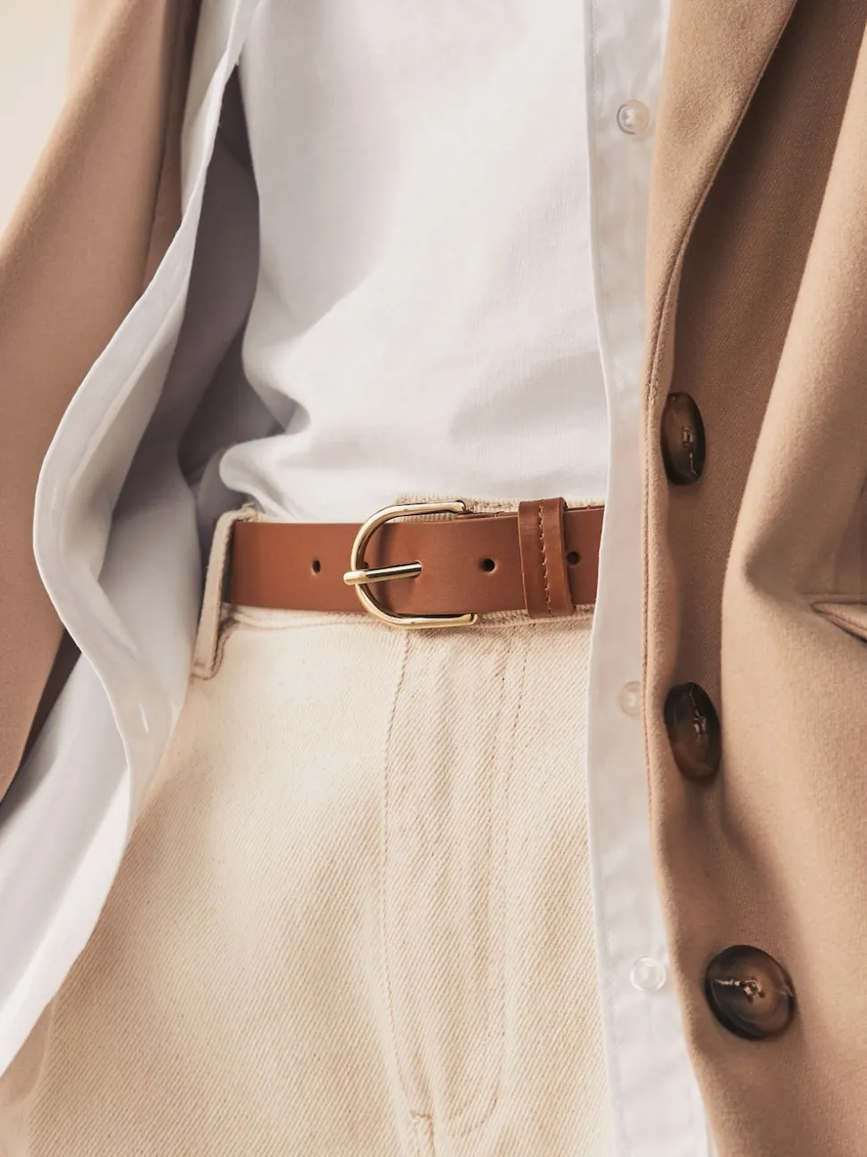Tan Brown Regular Leather Belt
