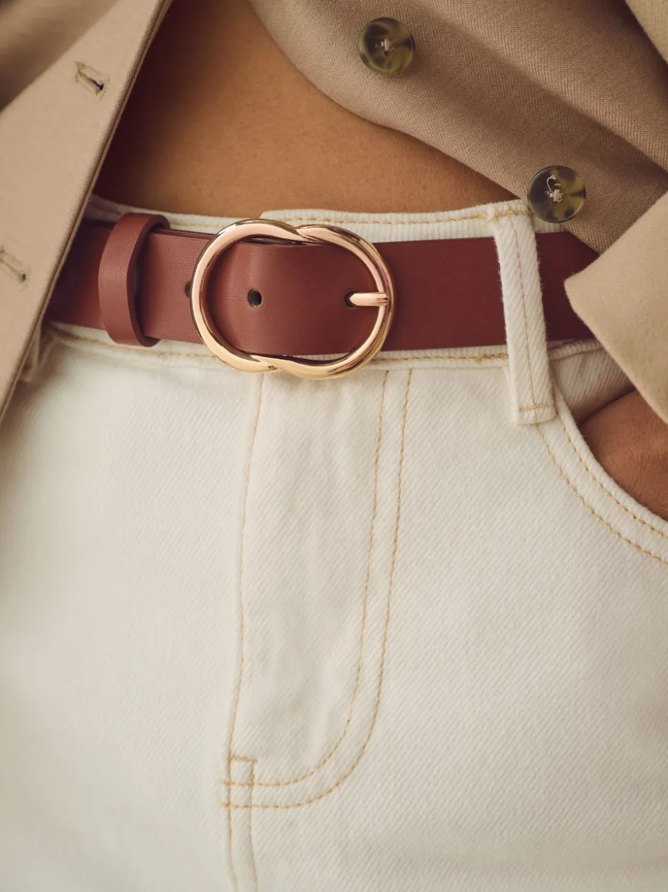 Tan Brown Regular PU Belt