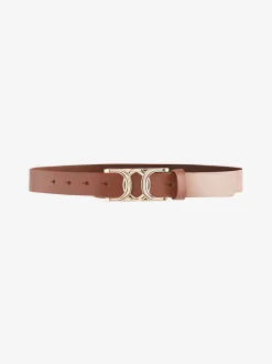 Tan Brown Regular Statement Buckle Leather Belt