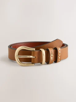 Tan Brown Regular Western Leather Belt