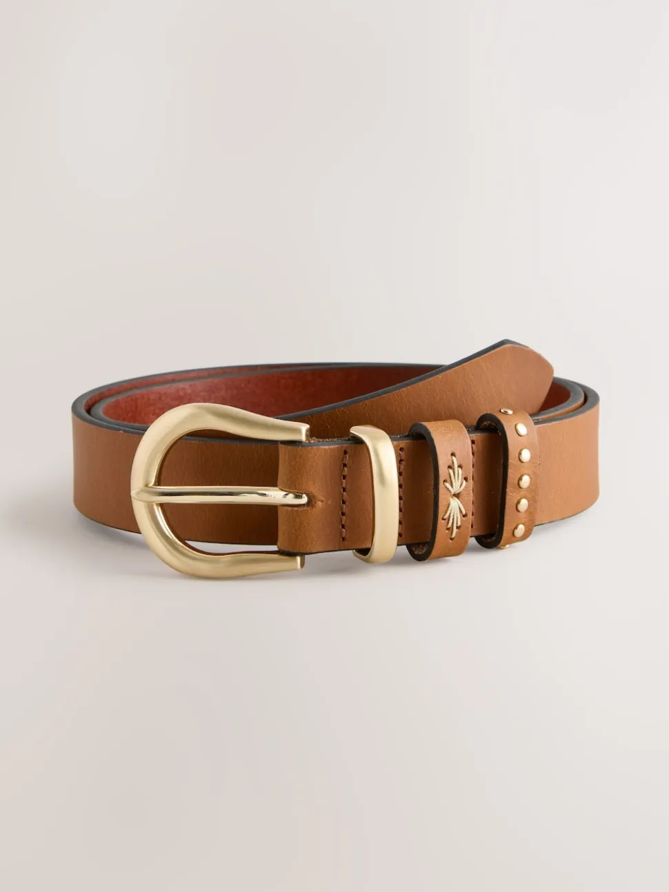 Tan Brown Regular Western Leather Belt