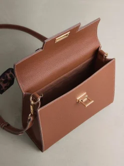 Tan Brown Scarf Hand Held Bag