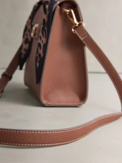 Tan Brown Scarf Hand Held Bag