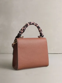 Tan Brown Scarf Hand Held Bag