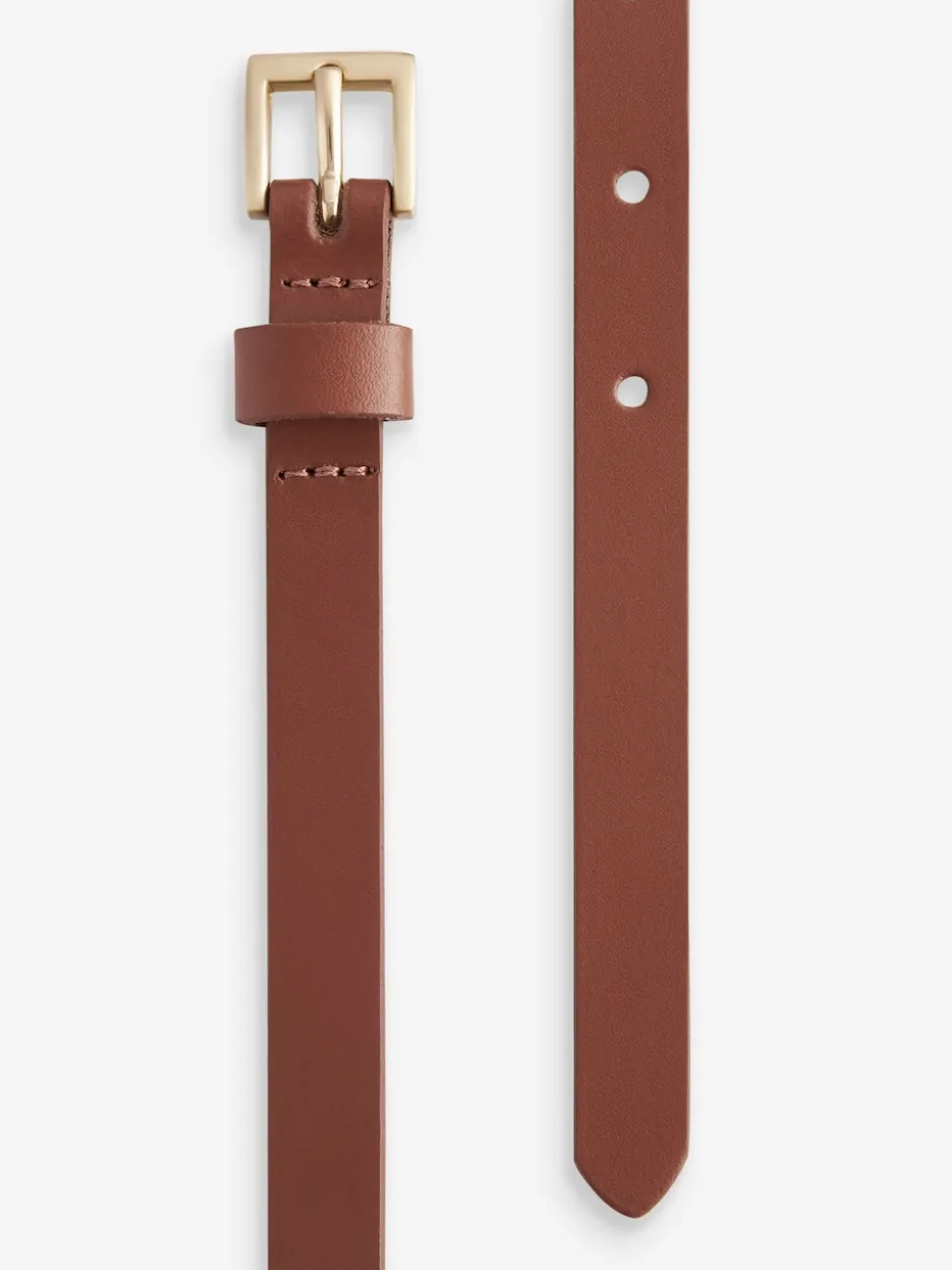 Tan Brown Skinny Leather Belt