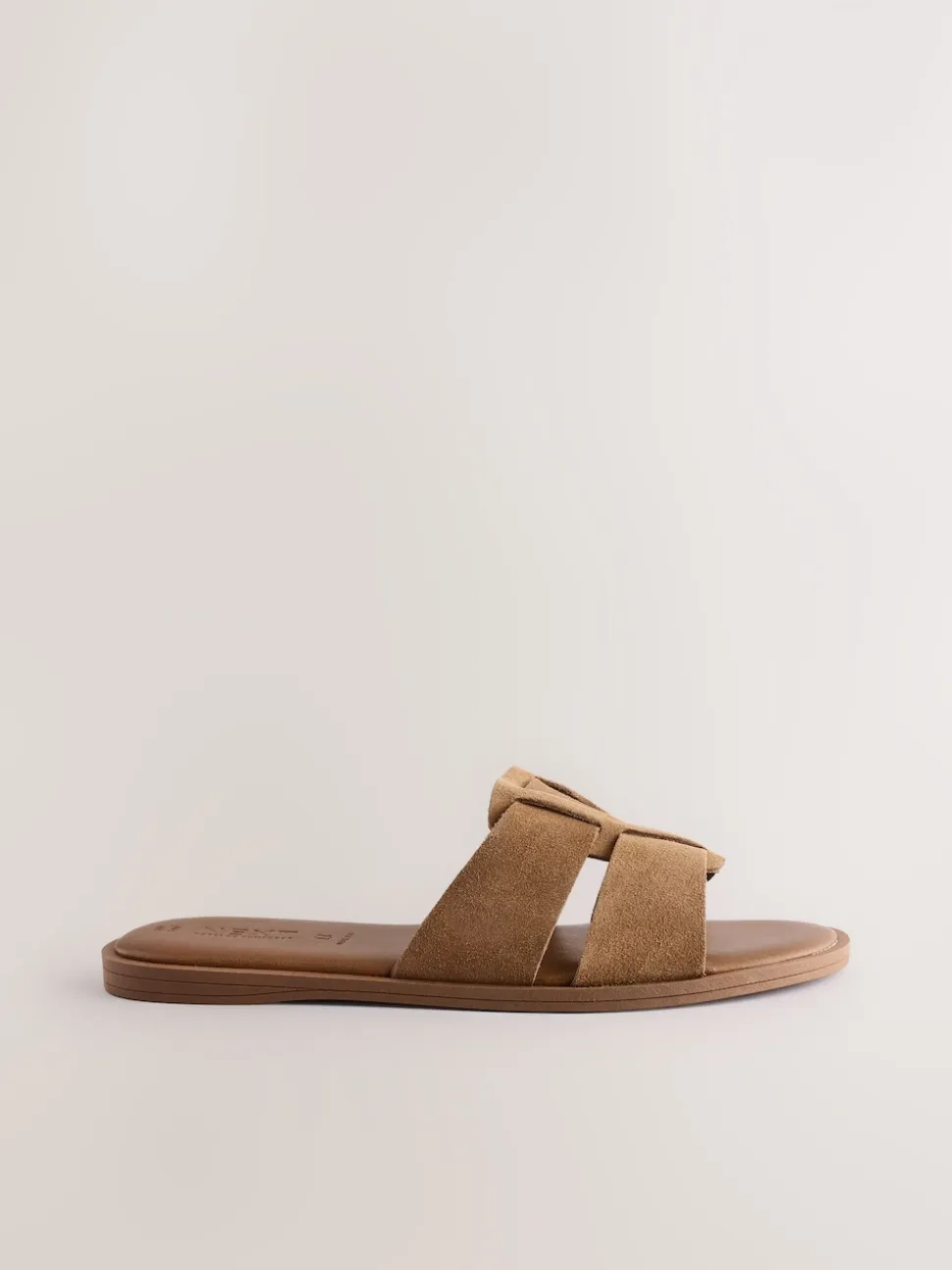 Tan Brown Standard/Wide Fit Slot Mule Sandals