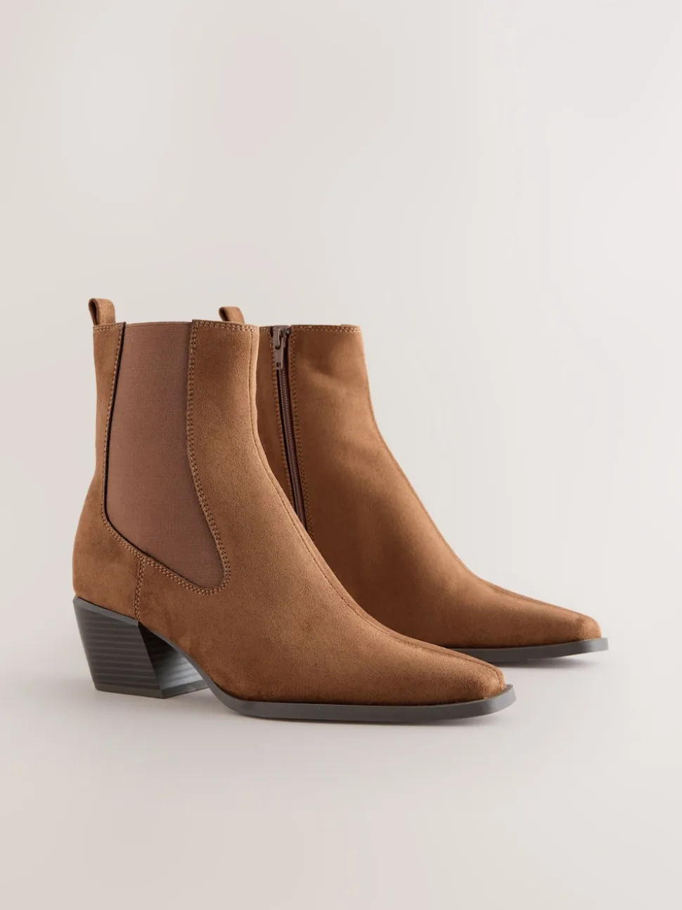 Tan Brown Standard/Wide Fit Chelsea Style Western Cowboy Boots