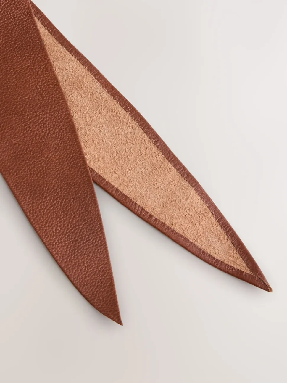 Tan Knot Detail Wide Leather Belt